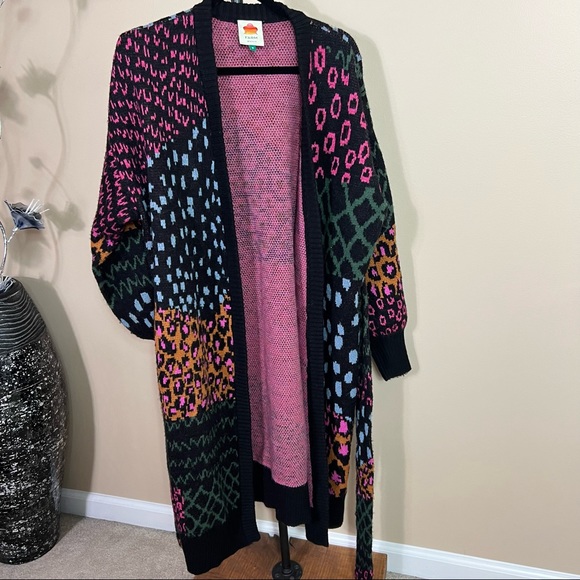 Farm Rio Leopard Pop Mix Cardigan 